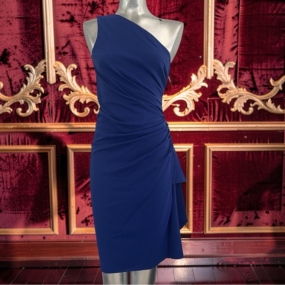 aida Dresses & Skirts - Elegant Aida One-Shoulder Blue Dress
